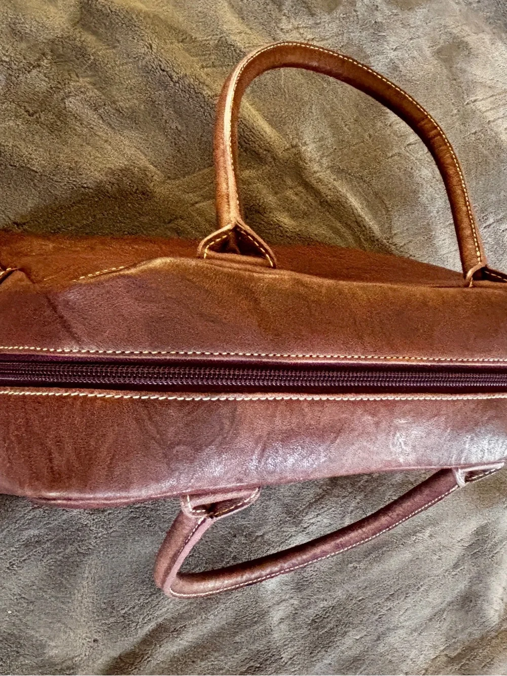 Carlo Carmaquini Tibetan Kid Skin Leather Bag Plum Italy